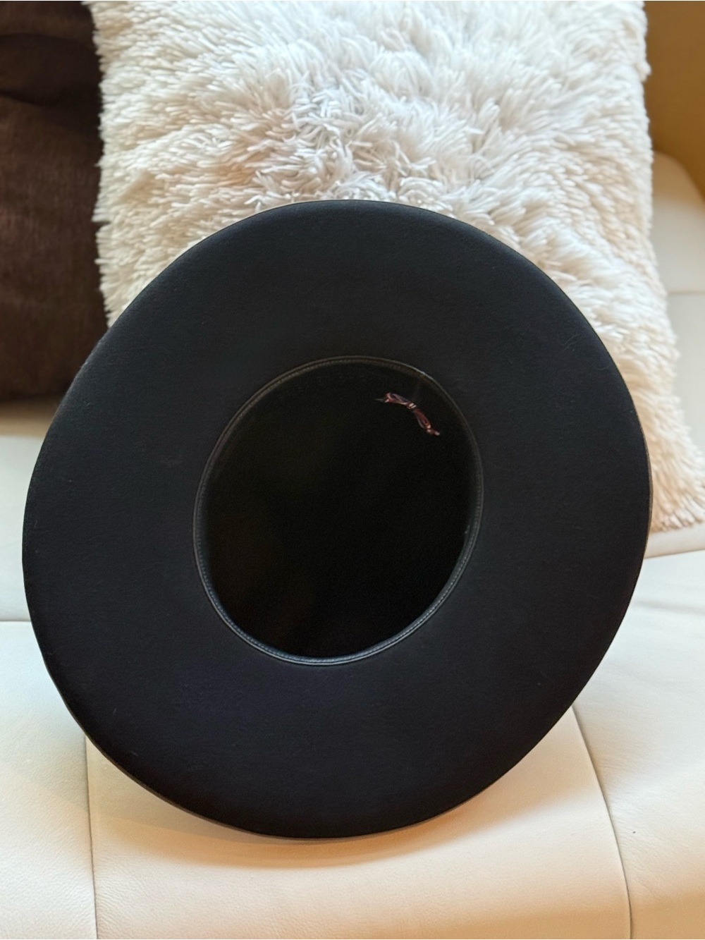 Rand’s custom made 20X Beaver felt men’s black wide-brim hat-taupe trim sz 7 1/2 - Picture 4 of 15